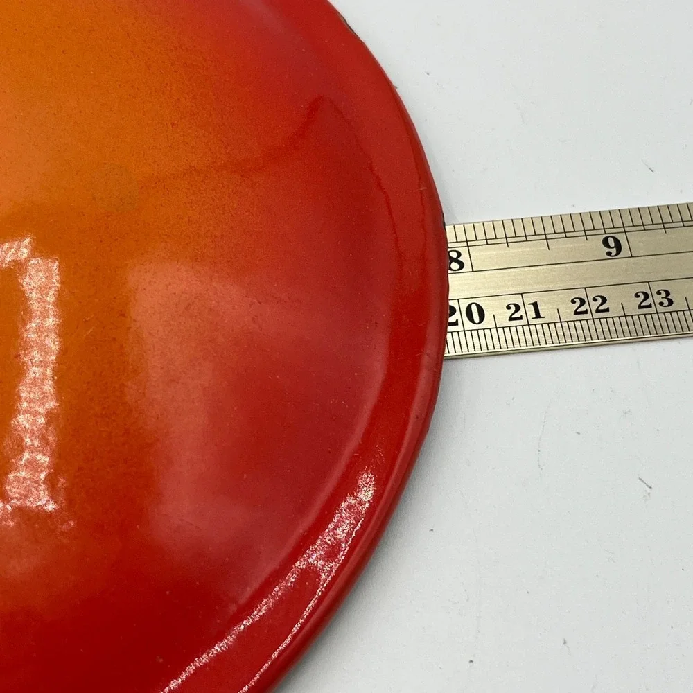Le Creuset Flame Orange Enamel Cast Iron Replacement Lid P 20 Made‎ In France 8